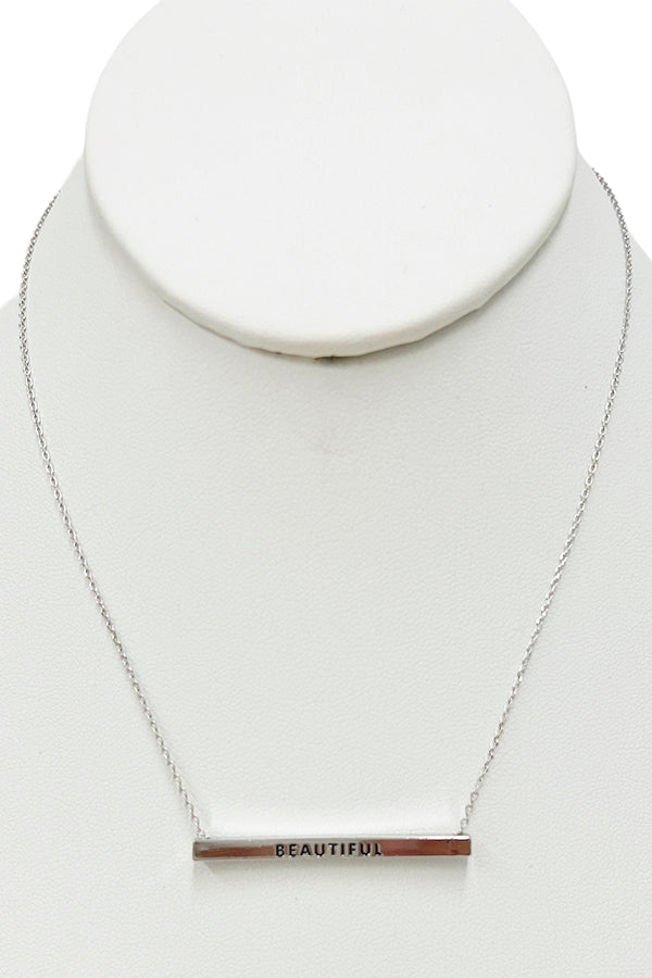 Beautiful Bar Pendant Necklace