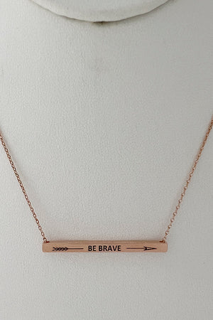 Arrow Be Brave Bar Pendant Necklace