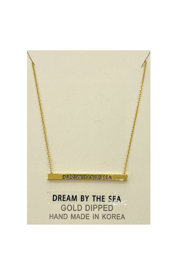 DREAM BY THE SEA Bar Pendant Necklace