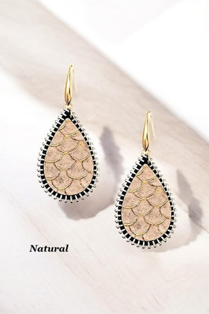 SCALY TEARDROP DANGL EARRING