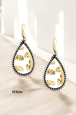 SCALY TEARDROP DANGL EARRING