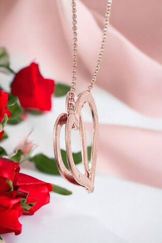 Elongated Heart Pendant Necklace