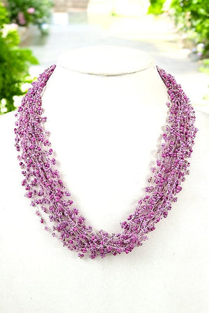 CLUSTER BEAD CHUNKY COLLAR NECKLACE