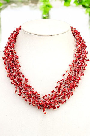 CLUSTER BEAD CHUNKY COLLAR NECKLACE