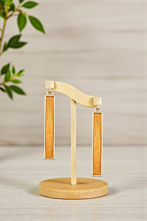 FACETED LONG BAR GEMSTONE DANGLE EARRING