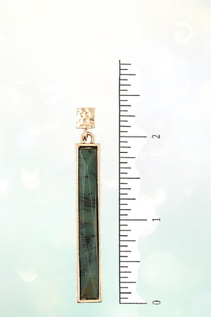 FACETED LONG BAR GEMSTONE DANGLE EARRING