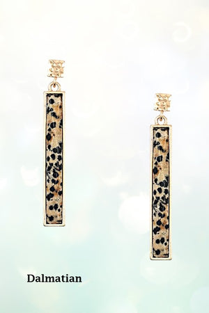 FACETED LONG BAR GEMSTONE DANGLE EARRING