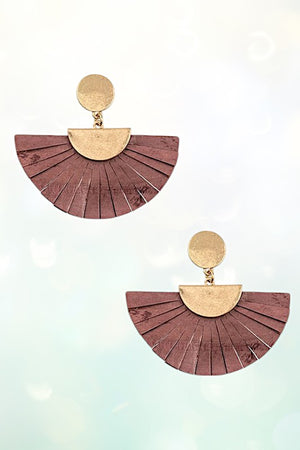 GENUINE LEATHER FRINGE DANGLE EARRING