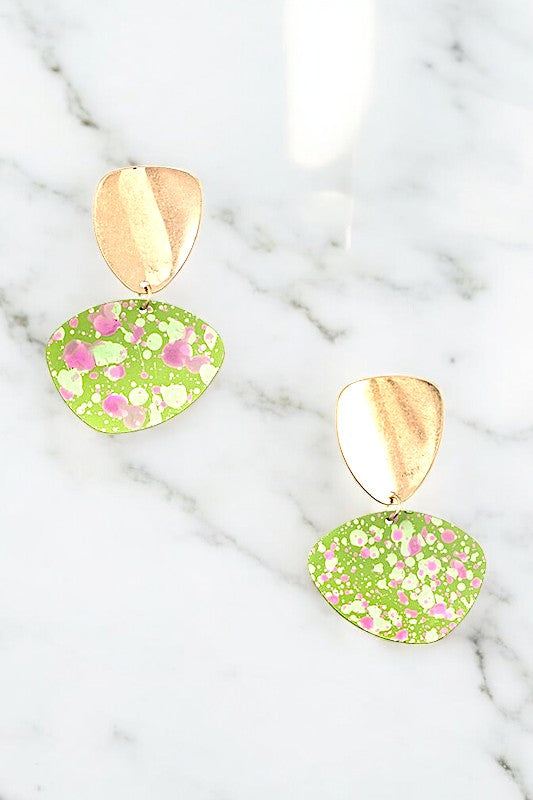 DOUBLE LINK COLOR SPLASH EARRING