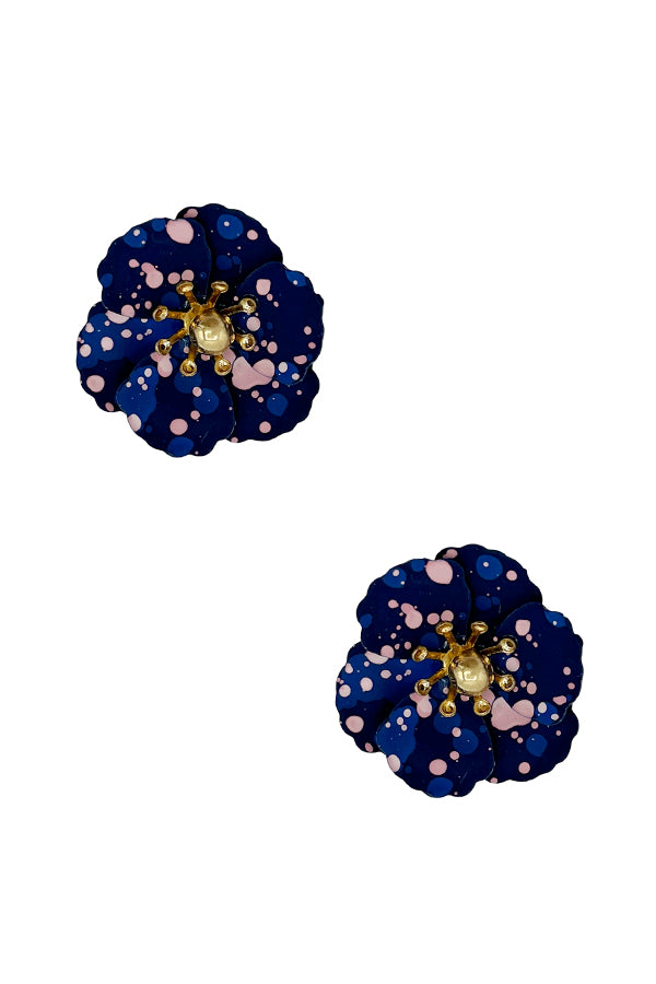 Color Speck Floral Post Earring