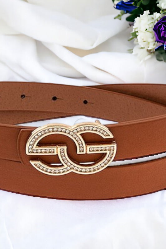 Rhinestone Buckle Belt