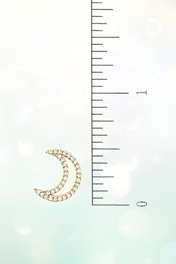 CZ STONE MOON POST EARRING