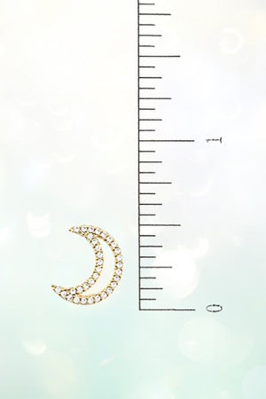 CZ STONE MOON POST EARRING