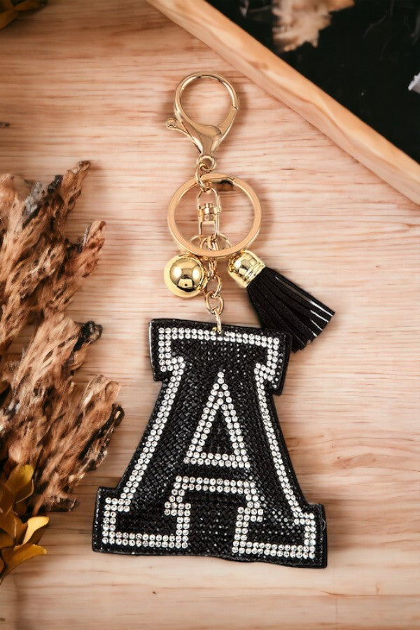 EMBELLISHED RHINESTONE A KEY CHAIN