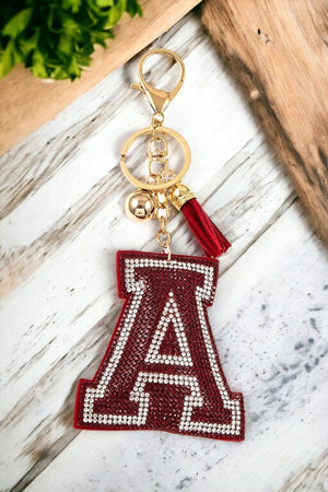 EMBELLISHED RHINESTONE A KEY CHAIN