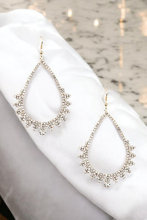 RHINESTONE TEARDROP DANGLE EARRING