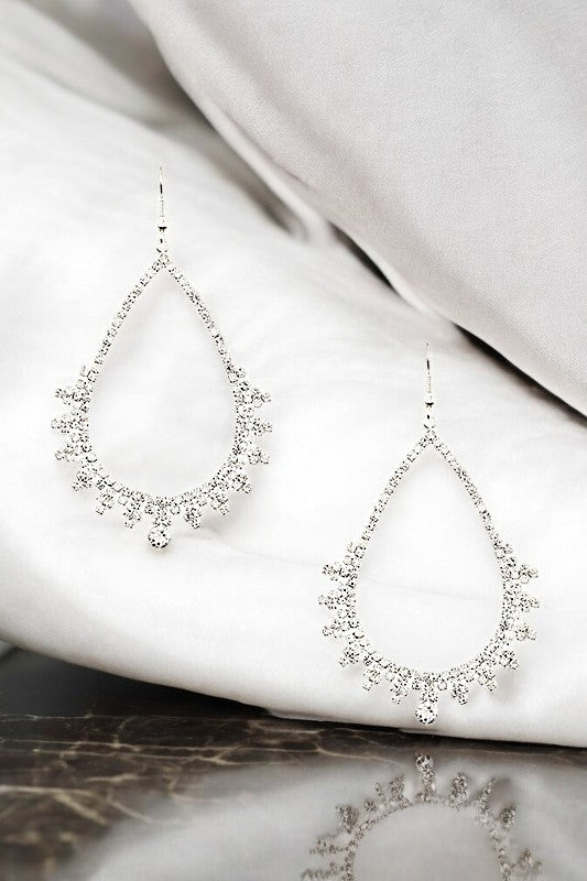 RHINESTONE TEARDROP DANGLE EARRING