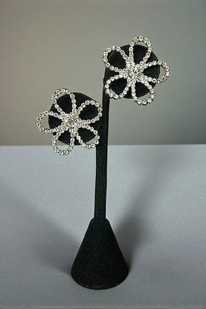 RHINESTONE FLORAL POST EARRING