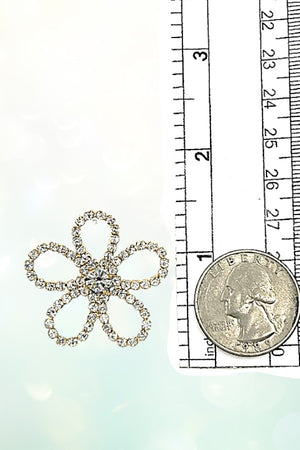 RHINESTONE FLORAL POST EARRING