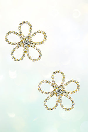 RHINESTONE FLORAL POST EARRING