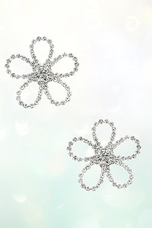 RHINESTONE FLORAL POST EARRING