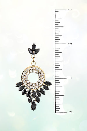 CRYSTAL GEM CLUSTER GEM PAVE RING DANGLE EARRING