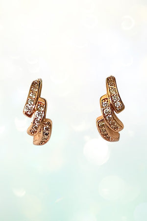 CZ STONE ROUND POST MINI HOOP EARRING