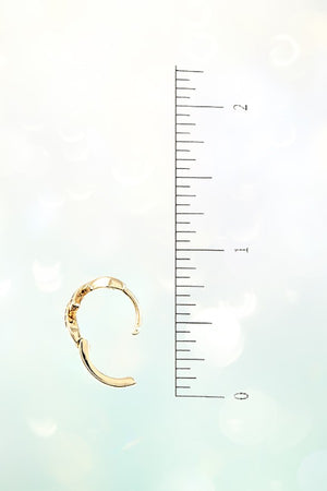 CZ STONE ROUND POST MINI HOOP EARRING