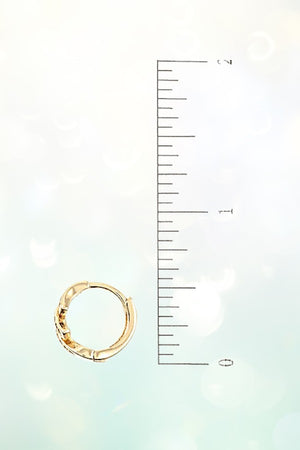 CZ STONE ROUND POST MINI HOOP EARRING