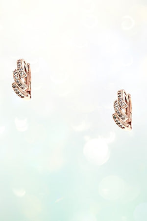 CZ STONE ROUND POST MINI HOOP EARRING