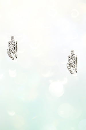 CZ STONE ROUND POST MINI HOOP EARRING