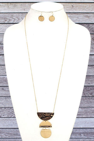 ELONGATED LINK PENDANT NECKLACE SET