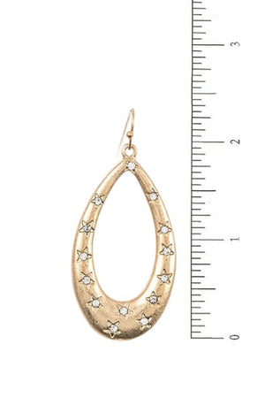 STAR ACCENT TEARDROP DANGLE EARRING