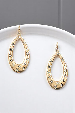 STAR ACCENT TEARDROP DANGLE EARRING