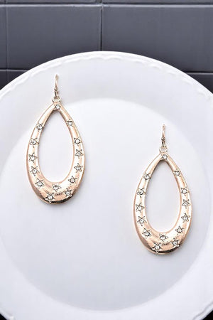 STAR ACCENT TEARDROP DANGLE EARRING