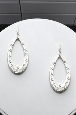 STAR ACCENT TEARDROP DANGLE EARRING