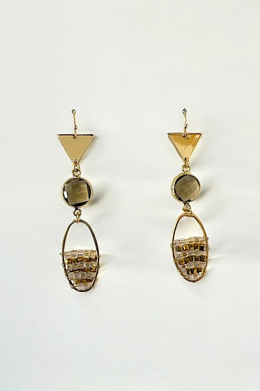 Faceted Mix Stone Dangle Earring