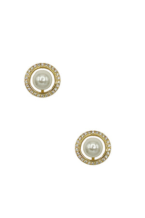 Cubic Zirconia Pearl Post Earring