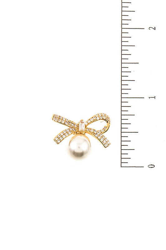 Pearl Bow Post Earring