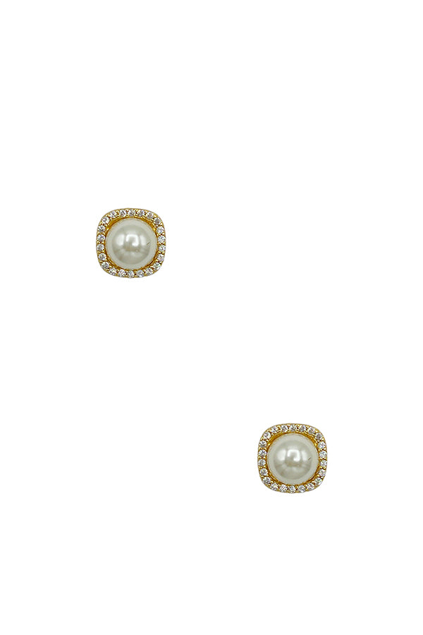Squoval Pearl Post Earring