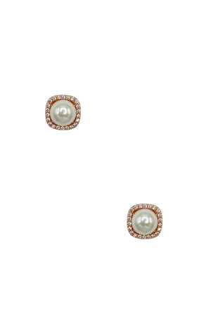 Squoval Pearl Post Earring