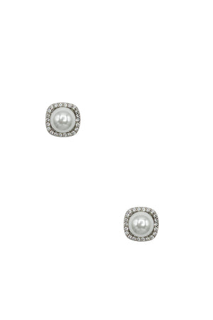 Squoval Pearl Post Earring