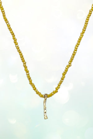 FACETED GLASS BEAD TWIG PENDANT NECKLACE