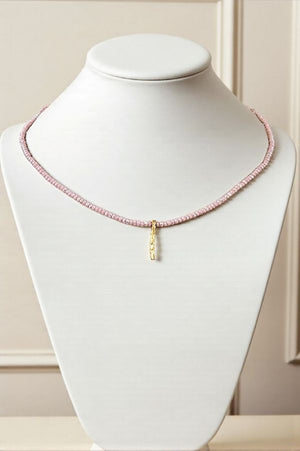 FACETED GLASS BEAD TWIG PENDANT NECKLACE