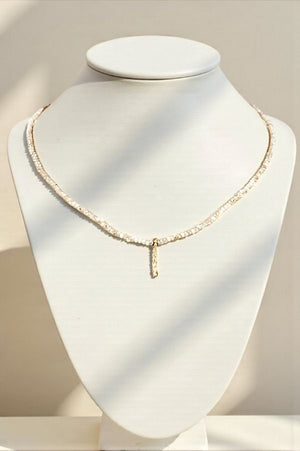 FACETED GLASS BEAD TWIG PENDANT NECKLACE