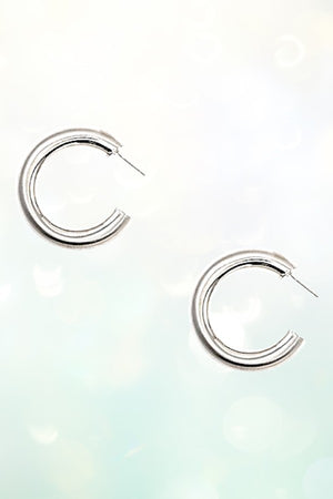 TUBE SEMI HOOP EARRING