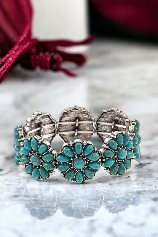 Floral Gemstone Link Bracelet
