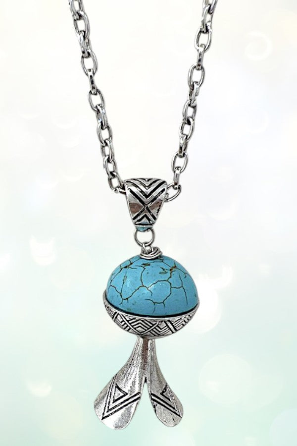 ELONGATED ETCHED GEM PENDANT NECKLACE SET