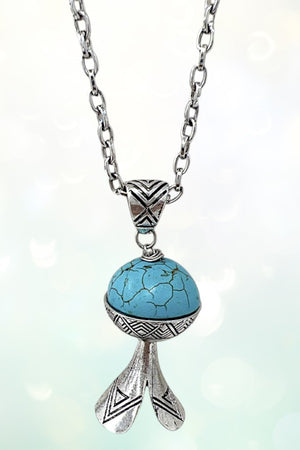 ELONGATED ETCHED GEM PENDANT NECKLACE SET