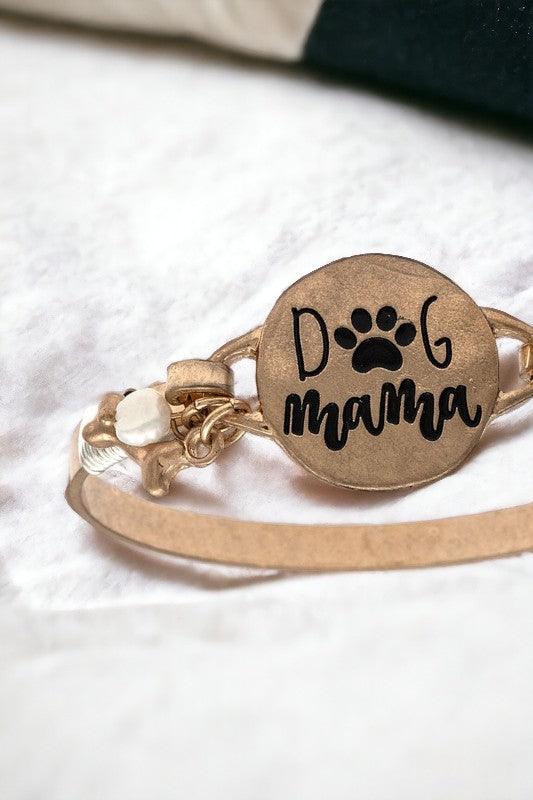 Dog Mama Disk Bangle Bracelet